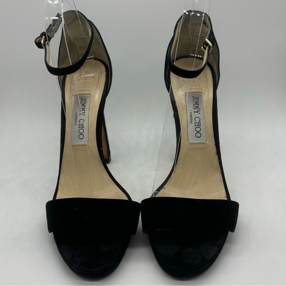 Jimmy Choo Black Suede Misty High Heel Women’s Sandals 38.5/8.5 8